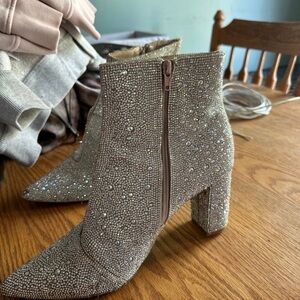 Betsey Johnson Rhinestone Cady Boots size 12